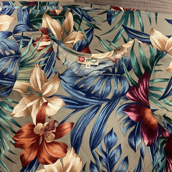 Hilo Hattie Women’s Midi Dress Floral Tropical Hawaiian Vacation Short Sleeve M - Picture 13 of 14